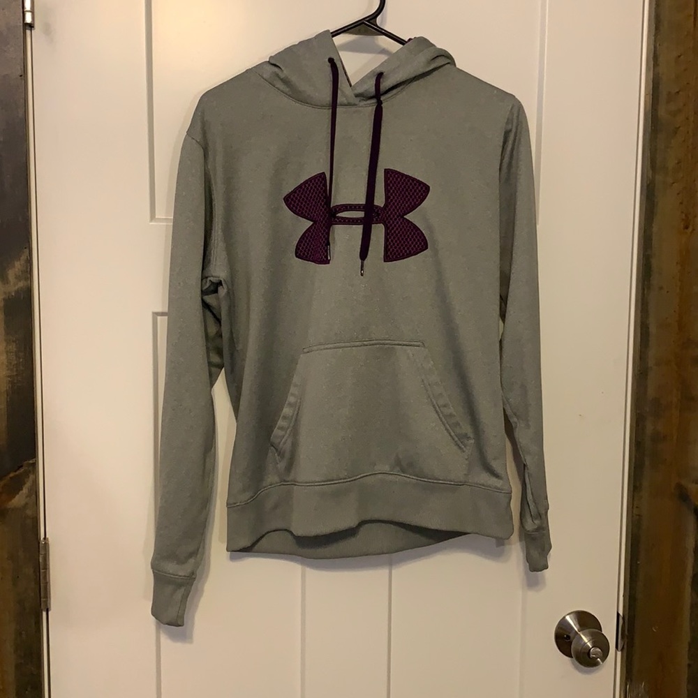 Grey and purple hoodie